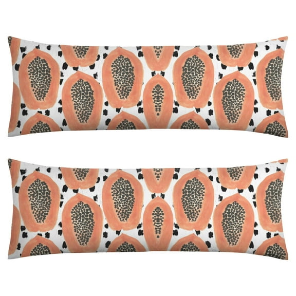 Orange Throw Pillow Cover Cute Kawaii Fruit Pattern, Sweet Summer Citrus Design, DoubleSided Premium Velvet Cushion Cover for Sofa, Bed, Farmhouse Decor