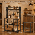 Rustic Brown 34.7 Inch Bakers Rack with Storage for Kitchen ...