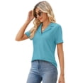 thumbnail image 2 of Rosvigor Womens Tops Short Sleeve Polo Shirts for Women V Neck Blouses Summer Tunics Shirts with Collar, 2 of 7