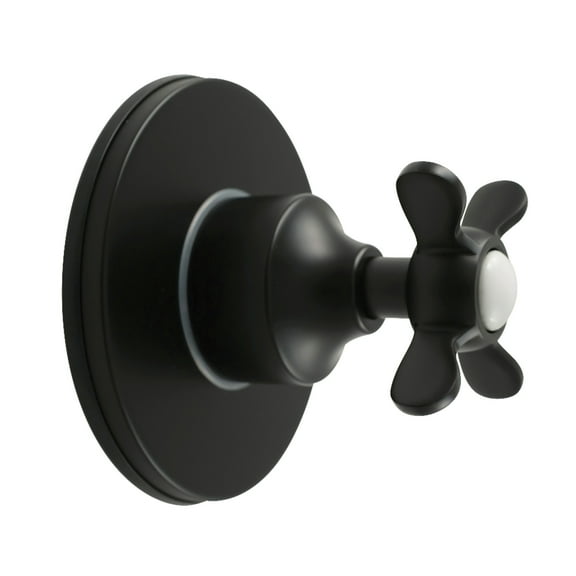 Kingston Brass KS4030BEX Essex Single-Handle Six-Way Diverter Valve with Round Trim Kit, Matte Black
