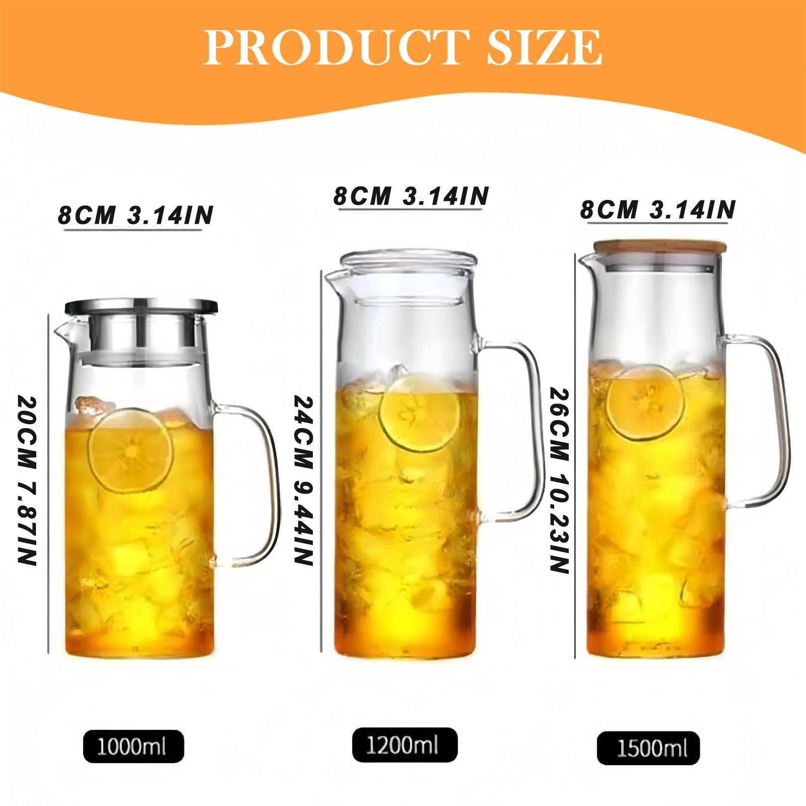XKHBDL Portable Container Water Bottle with Bamboo Lid - Eco Friendly & BPA Free Borosilicate Glass Infuser Bottle - Leak Free Design - for Storage, Everyday Use and Non-Toxic Hydration