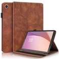 thumbnail image 1 of Tree of Life Embossed Case for Lenovo Tab m8(4th Gen) Stand, Card Slots, Stylus Loop Brown, 1 of 5