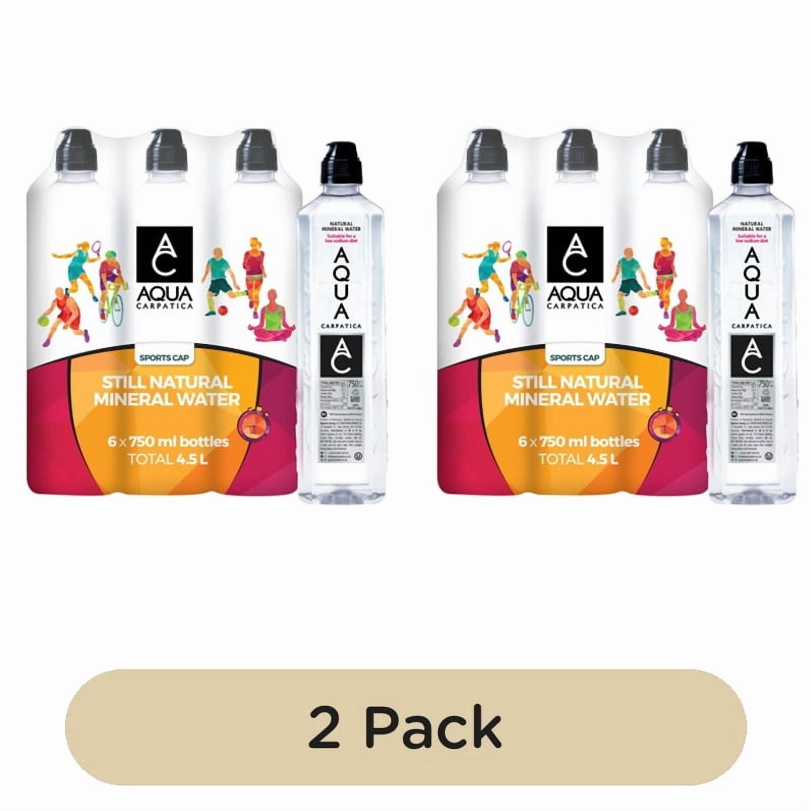 AQUA Carpatica Sports Cap Still Natural Mineral Water Low Sodium & Nitrates 6 x 750ml, British Import (Pack of 2)