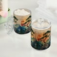 thumbnail image 2 of Yayeee 4 Pack Qtip Holder Bathroom Cotton Swab Canister with Lid Clear Dispenser Set, Pine Tree at Dawn, 2 of 6