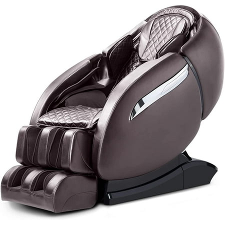 BestMassage SL-Track Massage Chair, Zero Gravity 3D Robert Hand Massage Chairs with Heating Back, Bluetooth, Foot Roller and Air Massage System, Brown
