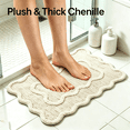 thumbnail image 6 of Guodhu Soft Bath Mat, Absorbent Bathroom Rug with Scalloped Edge, Cream Beige Washable Shower Mat for Tub Shower and Bathroom Floor(grey), 6 of 12