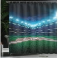 thumbnail image 4 of Ambesonne Sports Shower Curtain, Baseball Stadium Night, 69"Wx75"L, Green Blue, 4 of 5