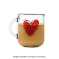 thumbnail image 3 of Taza Crisa de Vidrio Diseño Corazón Transparente, 3 of 4