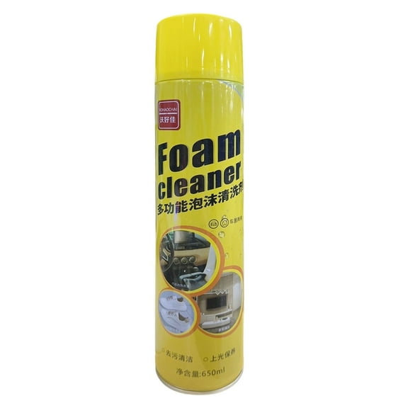 Multifunctional Foam Cleaner for Car Upholstery and Leather Seats - Powerful Stain Removal for Home and Auto Use, Waterless Clean, Fresh Odor Elimination, 650ml