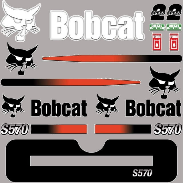 AMR Racing Compact Track Loader Graphics kit Sticker Decal Compatible with Bobcat S570