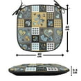 thumbnail image 4 of Vintage Chair Seating Cushion Set of 2, Dark Textured Ornament Heart and Butterfly Motif in Mix Retro Design, Seat Pads for Office with Anti-slip Backing, 16"x16", Multicolor, by Ambesonne, 4 of 7