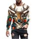 thumbnail image 2 of Blusas y camisas de manga larga con cuello redondo para hombre Blusa de manga larga con cuello redondo y estampado navideño para hombre Blusa de poliéster para hombre, 2 of 4