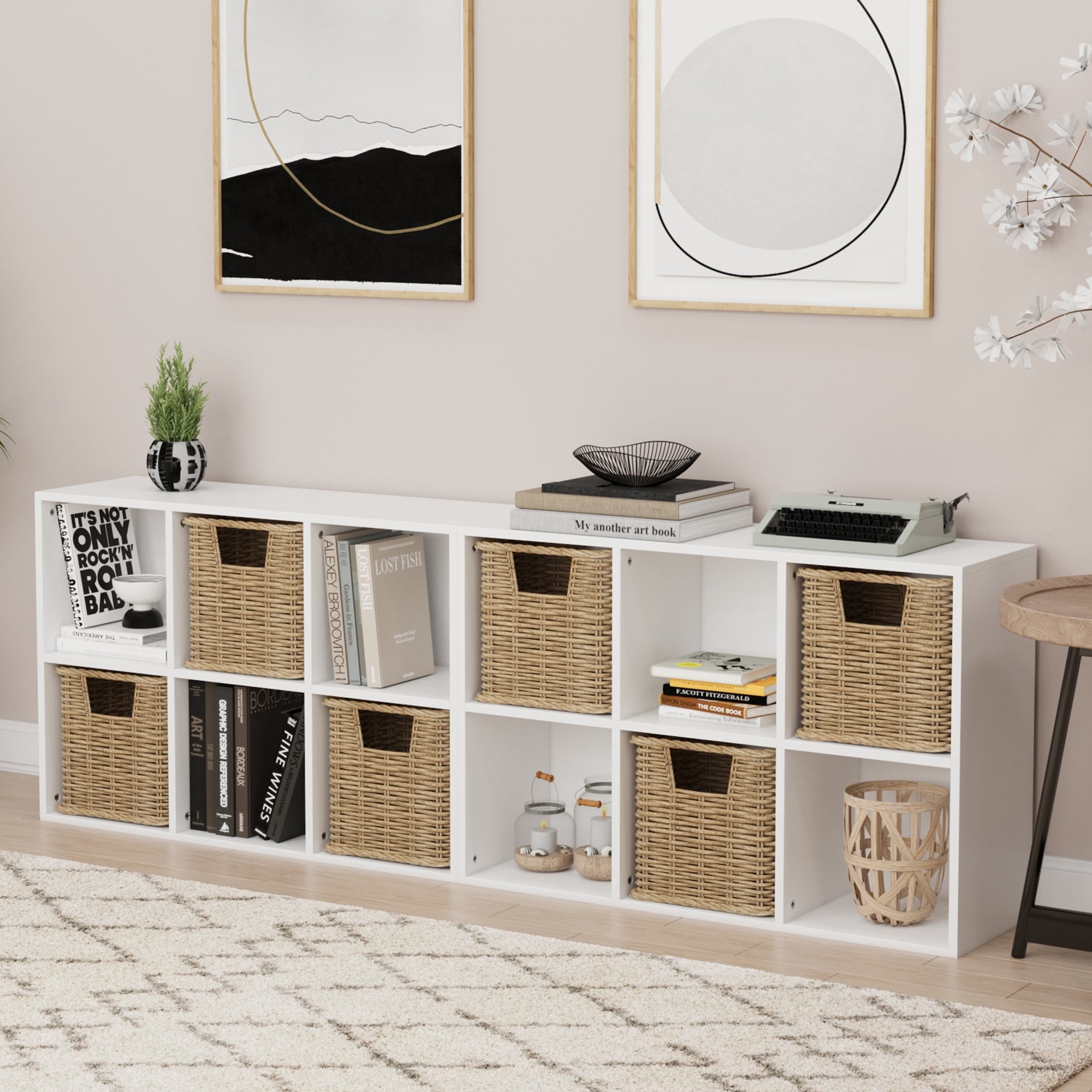 2PCS 6-Cube Storage Organizer | Open Cubby Shelving Unit Bookcase for Home Office, Bedroom, Closet & Display Storage White