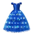 thumbnail image 4 of Disfraz de princesa cenicienta de Disney para niña, vestido con luz LED para baile de carnaval, atuendo de cumpleaños de lujo para niños, 2024, 4 of 5