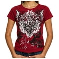 thumbnail image 2 of Women's Graphic Tees Y2K Vintage Gothic Tops 2000s Streetwear Slim Fit Shirt Emo Scene Alternative Clothes for Women, Casual Party Shirts, 2 of 8