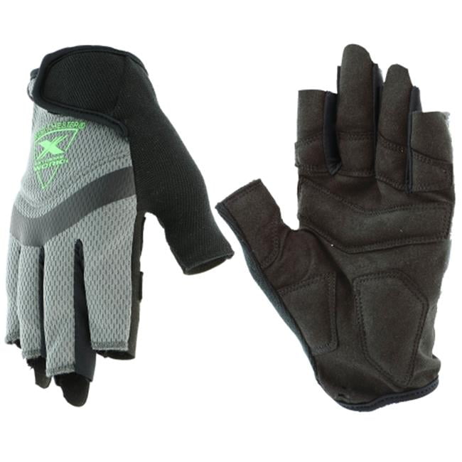L Synthetic Leather Flexzilla F841YL Hi-Dexterity Fingerless Work Gloves 