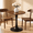 Faux Walnut-24IN, variant on BINBANK Round Dining Table, 24 Inch, White, Pedestal Base Tulip Design, Compact Space Saving, Suitable for 2-4 People, Kitchen Living Room Cafe