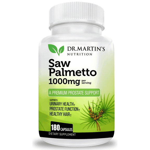 USA Grown 1000mg Saw Palmetto Prostate Supplement for Men & Women 180 Capsules | Saw palmetto for Women Hair Growth | Help Maintain Normal Urination Frequency & Natural DHT Blocker