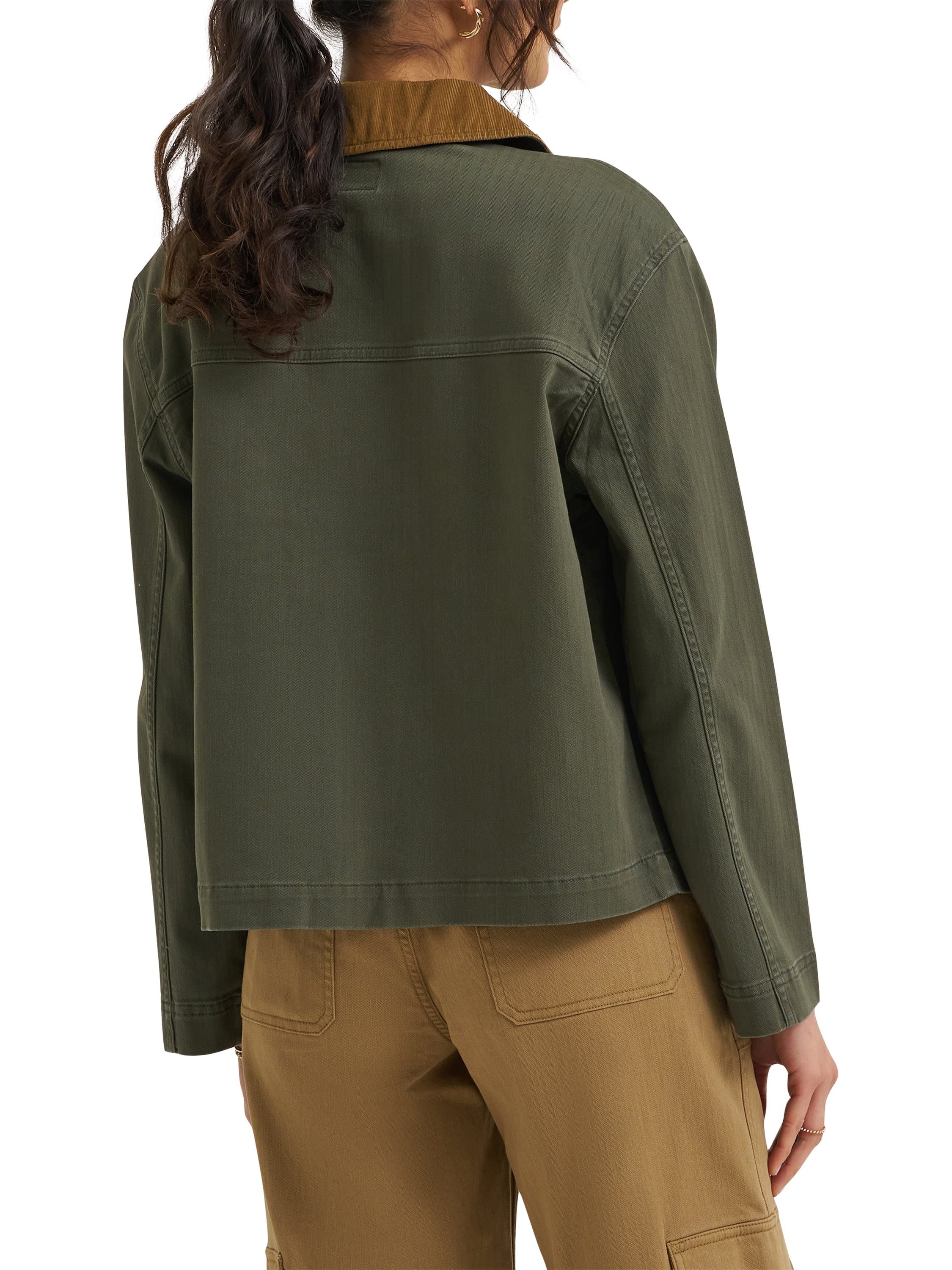 Lee® Women's and Plus Loose Fit Jacket With Contrasting Cord Collar