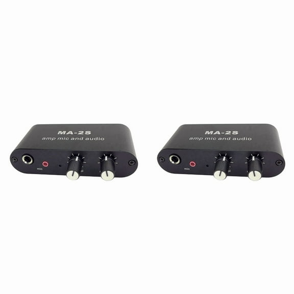 2X 3.5mm Condenser Microphone Amplifier Headphone Amplifier Music Audio Preamplifier Mixing Board MA-2S