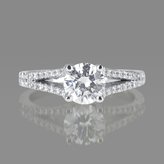 Wedding Ring Women's 14k White Gold Brilliant Cut 0.97Ct Lab Grown Diamond