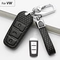 thumbnail image 1 of Car Key Fob Cover Case Protector Leather Car Smart Remote Key Fob Case Cover For Volkswagen/ VW /Passat CC B6 B7, 1 of 7