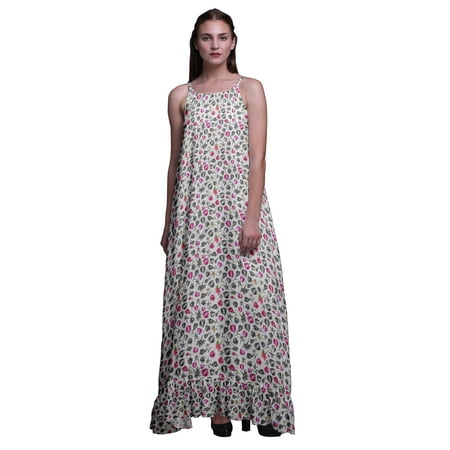 

Bimba White6 Floral Magnolia Bud Nightgowns For Women Rayon Printed Spaghetti Strap Womens Nightwear Lingerie Large