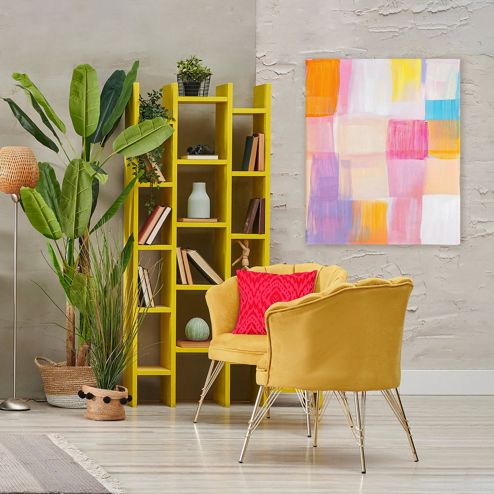 Stupell Industries Abstract Grid Brushstrokes Canvas Wall Art, design by The Prints Vibe