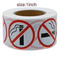 thumbnail image 2 of 500pcs/roll No Smoking Logo Sign Restaurant Bus Shop Round Warning Stickers, 2 of 4