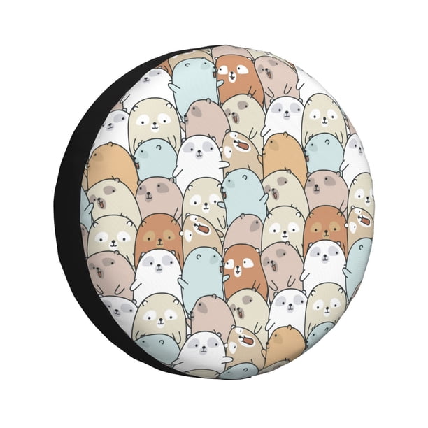 Fotbe Lovely Bear Funda de Llanta de Repuesto con Estampado, Engrosada, Ajuste Universal para Jeep, Remolque, RV, SUV, Camión-14 inch