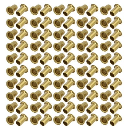 - Uxcell M6 x 10mm Brass Plated Metal Hollow Eyelets Rivets Gold Tone (100-pack)
