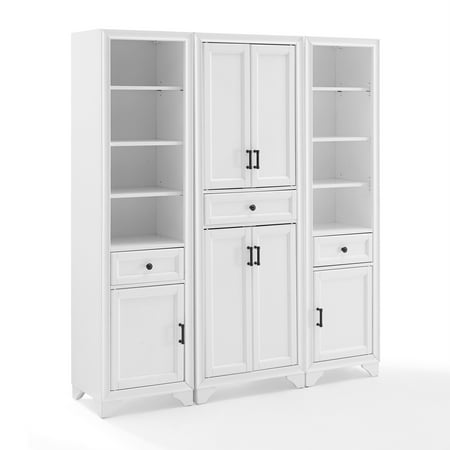 Crosley Furniture Tara 3-Piece Pantry Storage Cabinet Set with Shelves, Kitchen, Dining, or Laundry Room