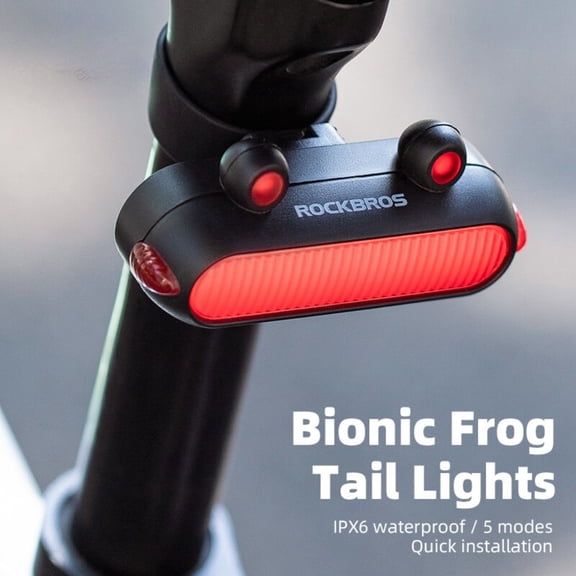 ROCKBROS Bike Tail Light Smart Brake MTB Bike Rear Light Waterproof 5/6 Modes