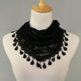 thumbnail image 4 of JFGHDG Capes for Women,Shawls and Wraps for Evening Dresses,Sheer Shawl,Shawls and Wraps,Large Scarf,Women Hollow Lady Scarf Scarves Tassel Lace Shawl Floral Scarf Black One Size, 4 of 4