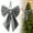 Silver Gray, variant on Christmas Tree Top Decoration with Large Velvet Bow for Birthday, Wedding, Christmas Room & Themed Party Décor Silver Gray