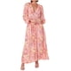 thumbnail image 1 of Vestido de gasa de manga larga con estampado floral y cuello en V de otoño para mujer Pompotops  hdfakjf6718, 1 of 1