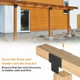 thumbnail image 5 of VANROUG 2 Pcs Pergola Kit T Shaped 4x4 (Actual Size 3.57"x3.57"), Heavy Duty Woodwork DIY Pergola Brackets Kit, 4x4 3 Way T Bracket for Pergolas and Gardens, Matte Black, 5 of 6