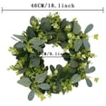 thumbnail image 2 of 18" Artificial Eucalyptus Wreath for Front Door Christmas Wreath Green Leaf Wreath for Window Wedding Decor Home Porch Farmhouse Patio Garden Decor, 2 of 6