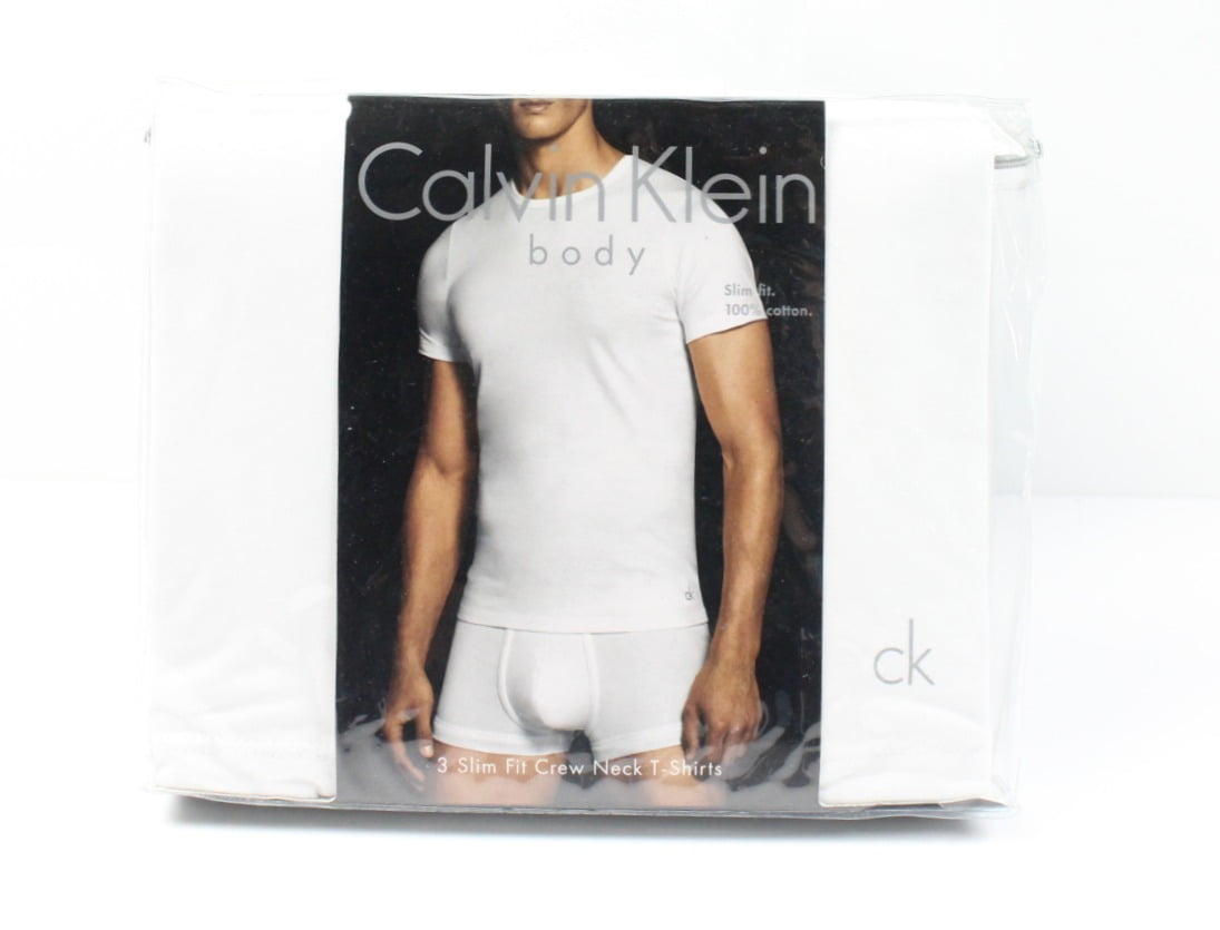 Calvin Klein Men's 3-Pack Cotton Short Sleeve Slim Fit Crew Neck T ...