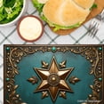 thumbnail image 3 of Joocar Ornate Bronze Star Design Teal Table Mats Set Of 4 For Home Kitchen Table Decor 12x18 inch, 3 of 5
