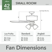 Hunter 42 inch Indoor Ceiling Fan with LED Lights - Bronze Ceiling Fan with Pull Chain, For Bedroom or Living Room, Standard Mount, No Remote, 5 Blades, Includes Bulbs - Builder 52107, New Bronze