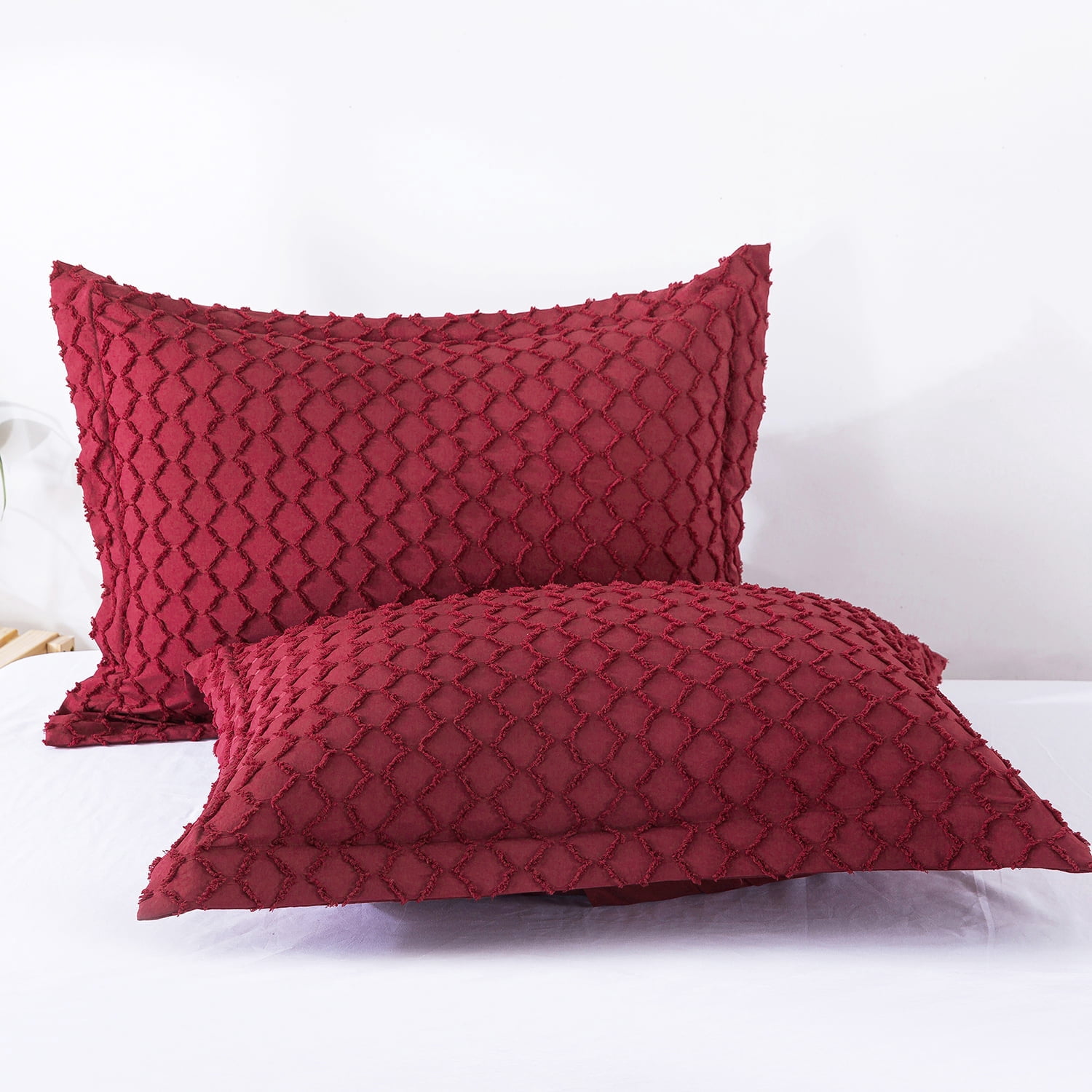 NC King Comforter Sets With 2 Pillow Shams, 3 Piece Soft Bedding Set, Burgundy