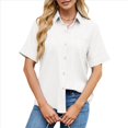thumbnail image 2 of Camisa Informal de Corta con Botones para Mujer, Blusa de Trabajo con Cuello y Bolsillo XL, 2 of 9