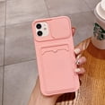 thumbnail image 2 of Wallet Phone Case Compatible with iPhone 12 Mini, Handmade Purse Protective Business Style Hard Case Cover with Slide Camera Lens Protector (Pink, iPhone 12 Mini), 2 of 7