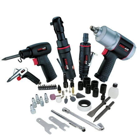 EXELAIR™ by Milton 50-PC Professional Automotive Composite Air Tools & Accessory Kit w/ High Torque Impact Wrench