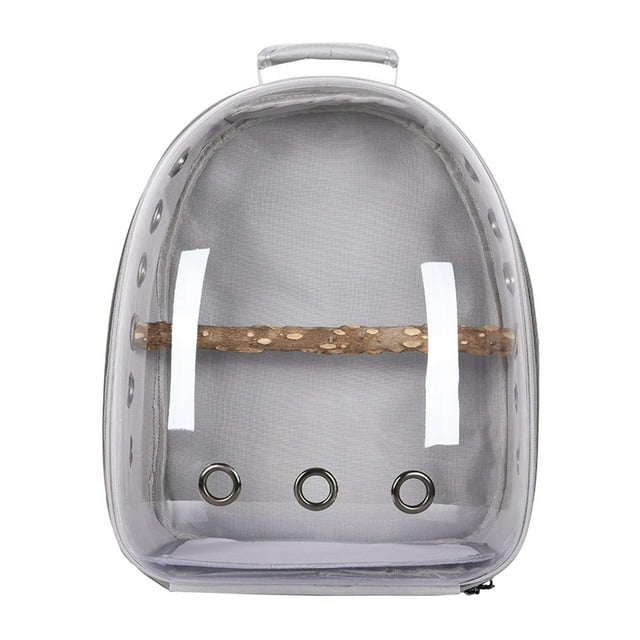Sac de Transport pour Oiseaux Cage Perroquet Sac à Dos Portable avec Perchoir Debout Approuvé Gris