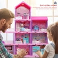thumbnail image 3 of Huge Wave Dollhouse Playset Girl Toys, 36 inch 11 Large Rooms with Doll Toy Figures, with Warm Light, Princess Doll House Birthday Gift for Girls Ages 3-8, 3 of 11