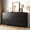 Black, variant on FURNIWAY 6 Black Drawer Dresser for Bedroom, 55.1 Inch Wide Modern Curved Wood Chest of Drawers with Hidden Handles and Round Legs for Living Room Hallway