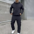 thumbnail image 2 of BOOMNY Men'S Sweatsuits Solid Color Fleece Lined Hoodies Baggy Sweatpants 2Pcs Gym Sweat Suits Running Jogging Fall Winter Athletic Tracksuit Outfits, 2 of 9