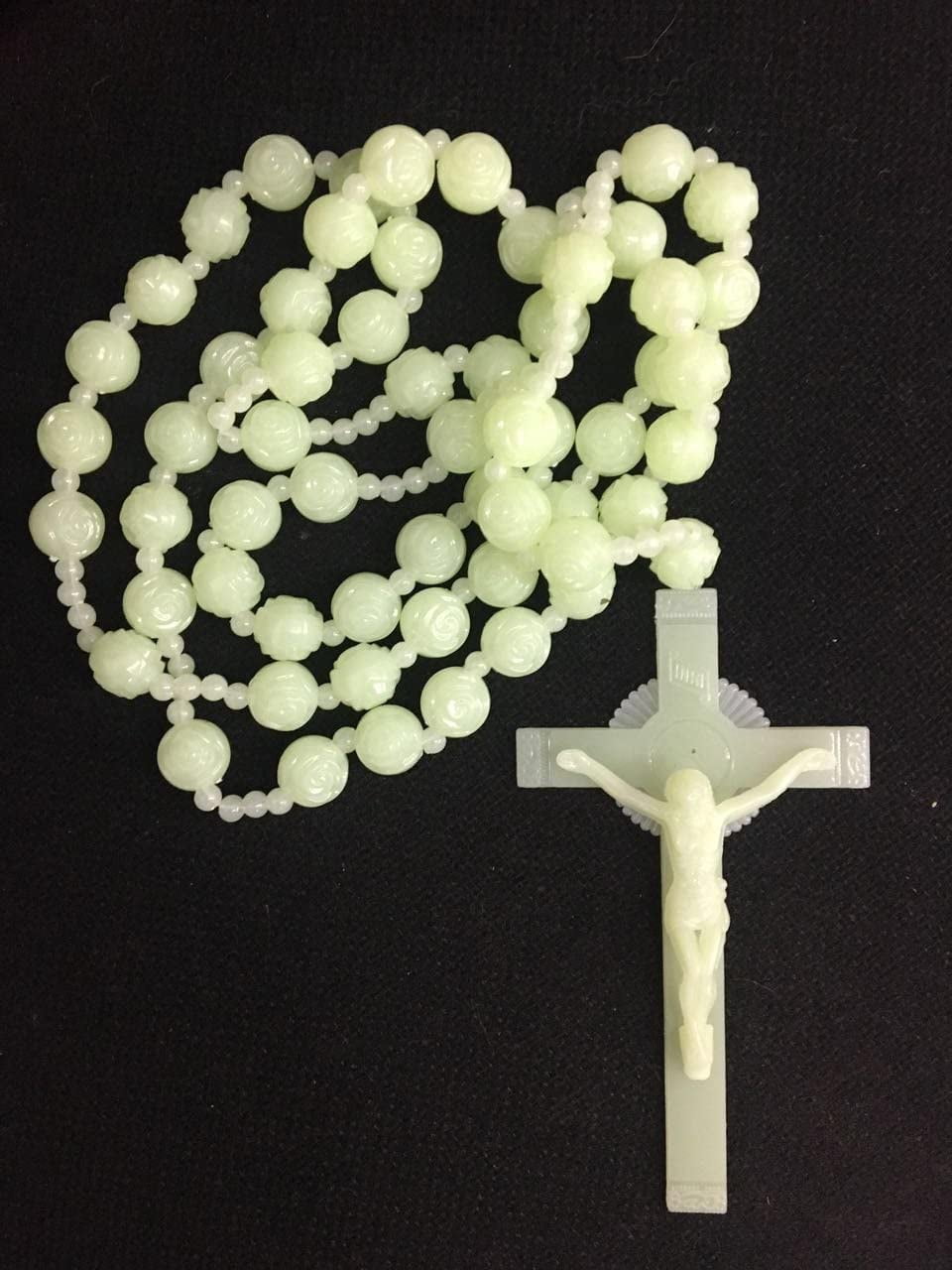 Glow in The Dark Rosary Necklace Giant Beads Large Long Room Decoration Rosarie 35''